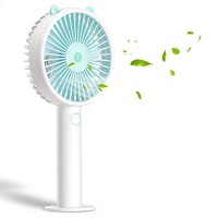 Desk USB Fan-Super Quiet Mini Battery Personal Fans with 2000mA Power Bank 3 Setting  Strong Wind Handheld Portable Small Fan for Baby Travel Camping and Outdoor Activities(Blue) - B07C5NPGJX